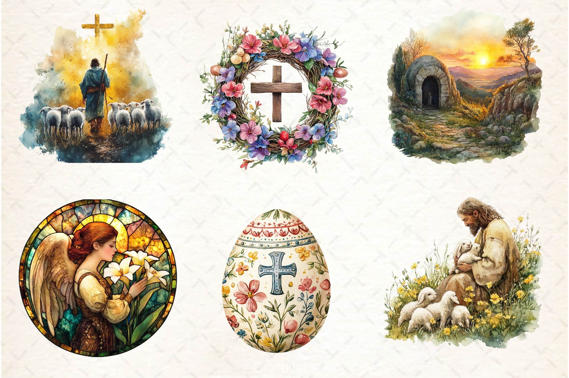 Antique Religious Easter Clipart Bundle 4 - CraftNest - Digital Crafting and Art
