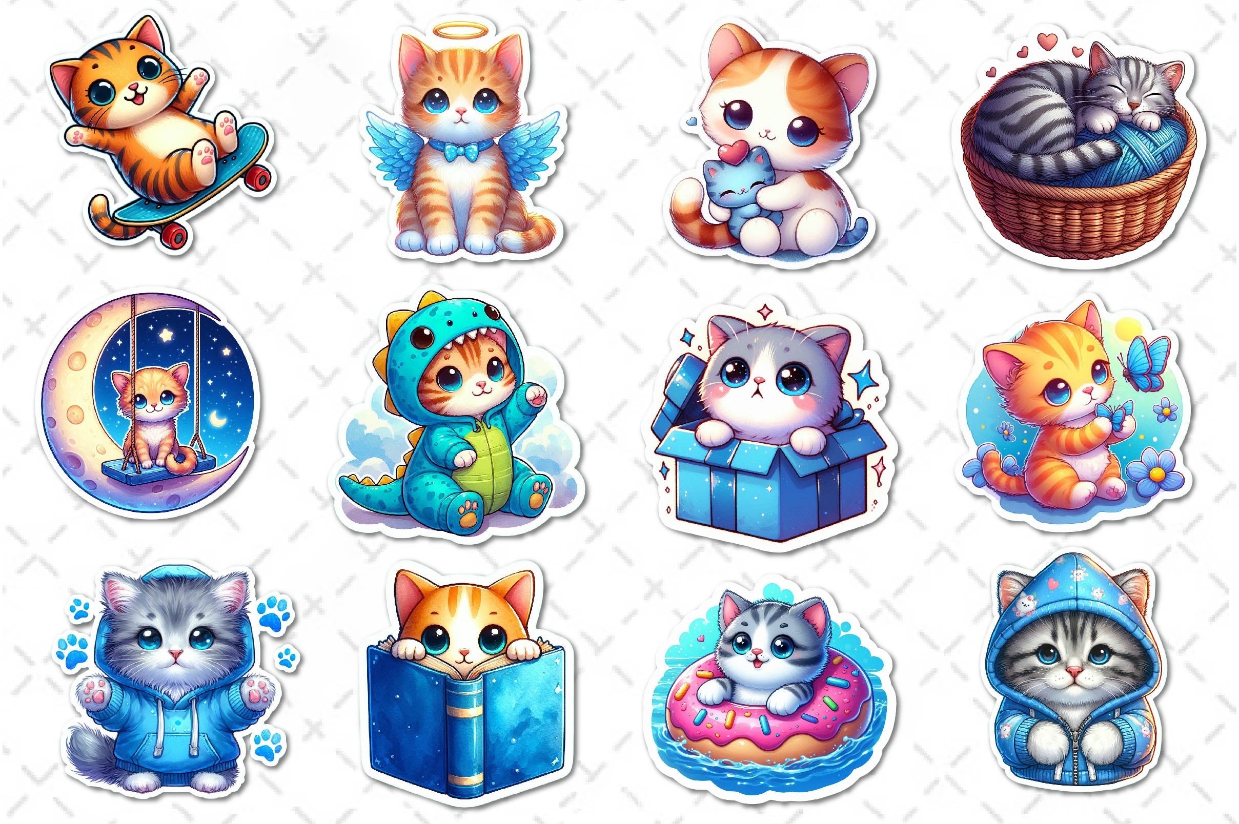 Cute Cat Clipart Bundle 2 - CraftNest - Digital Crafting and Art