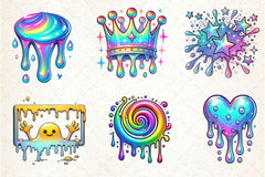 Holographic Drips And Splashes Clipart Bundle 2 - CraftNest - Digital Crafting and Art