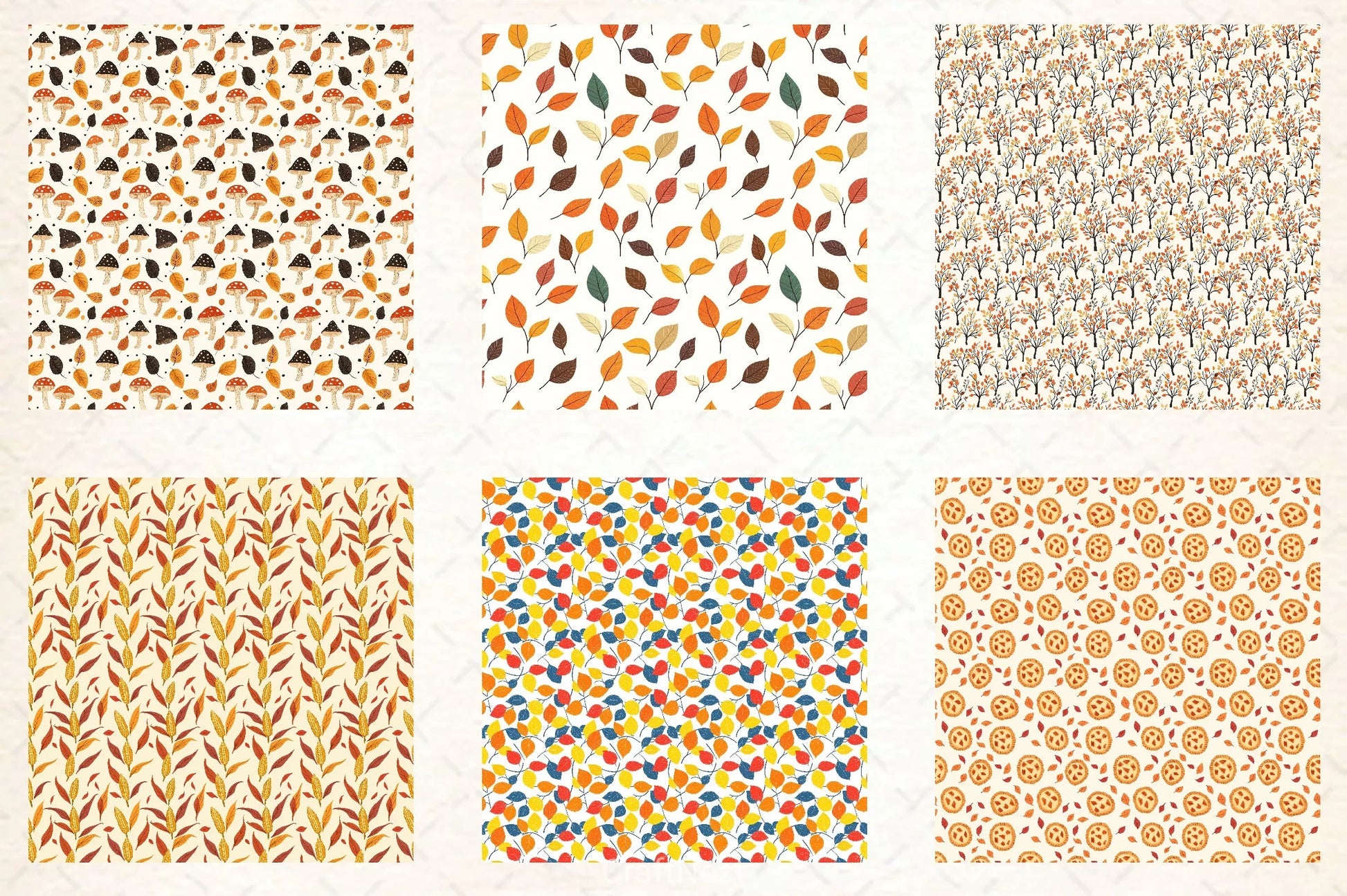 Autumn Fall Paper Pattern Clipart Bundle - CraftNest - Digital Crafting and Art