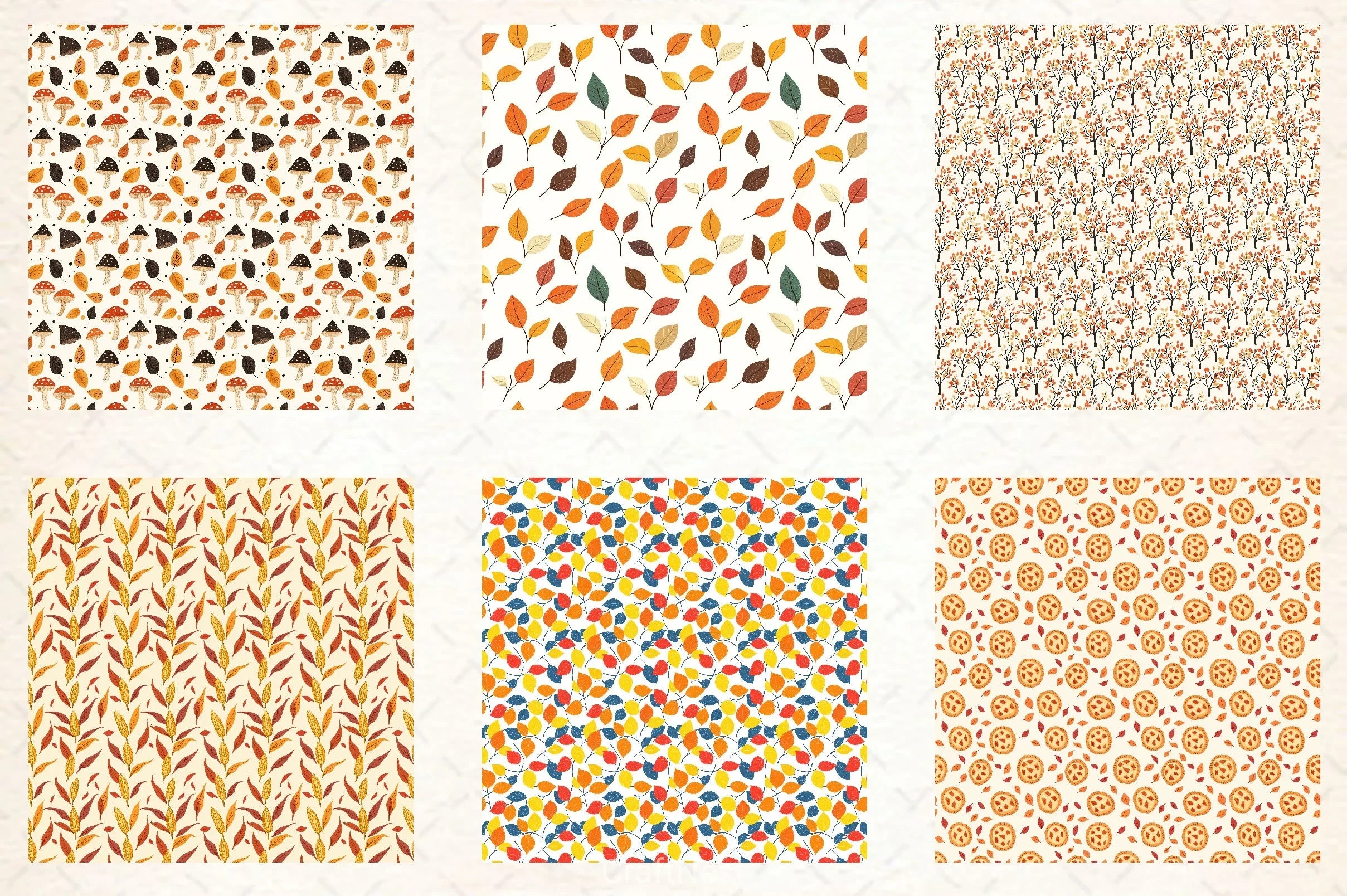 Autumn Fall Paper Pattern Clipart Bundle - CraftNest - Digital Crafting and Art