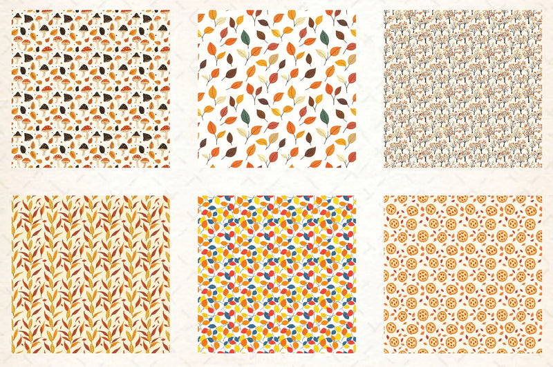 Autumn Fall Paper Pattern Clipart Bundle - CraftNest - Digital Crafting and Art