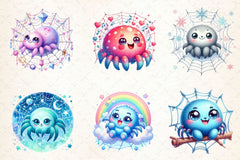 Kawaii Spider Clipart Bundle 2 - CraftNest - Digital Crafting and Art