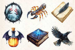 Dark Halloween Clipart Bundle 5 - CraftNest - Digital Crafting and Art