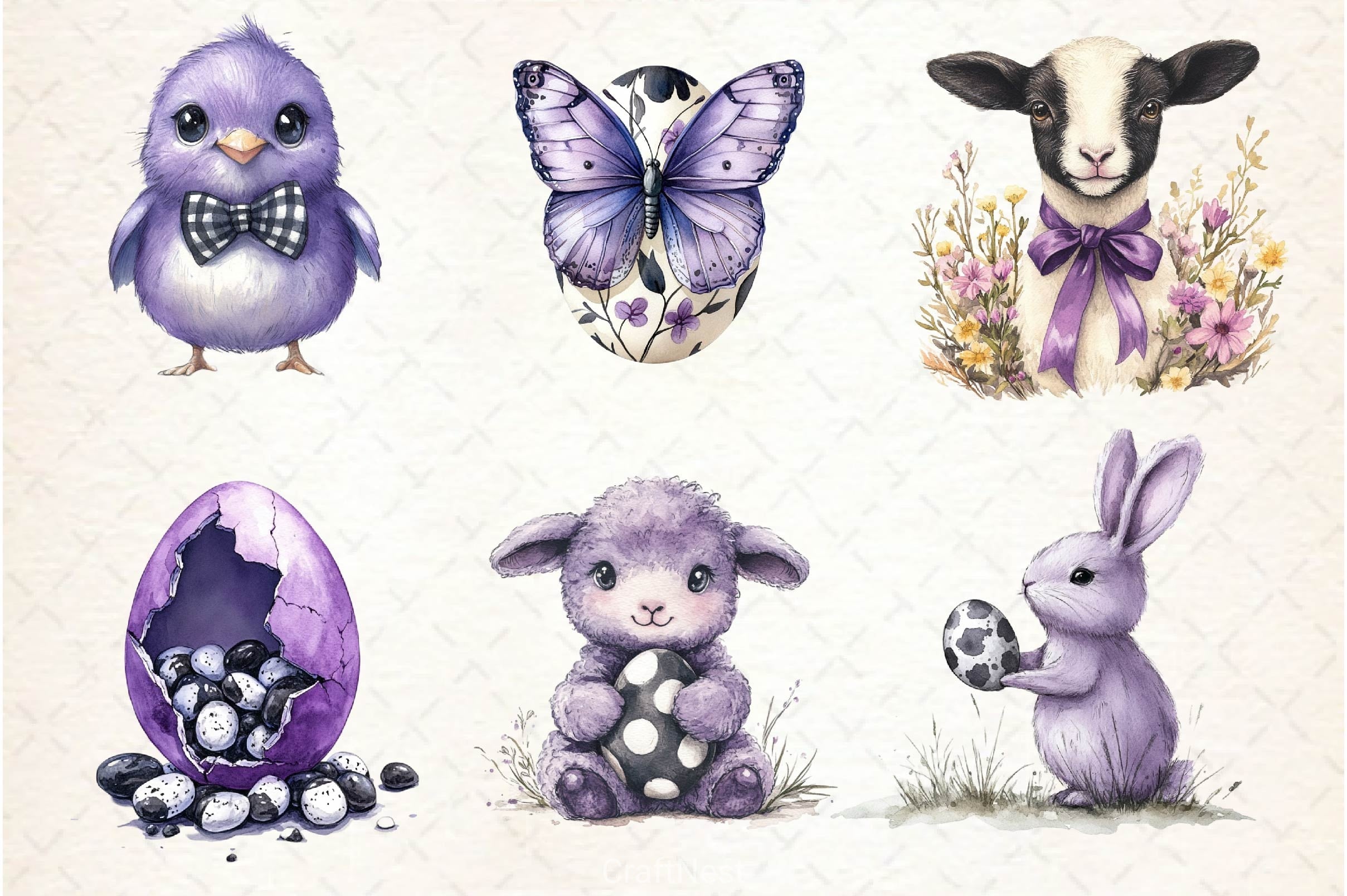 Black And White Easter Clipart Bundle - CraftNest - Digital Crafting and Art