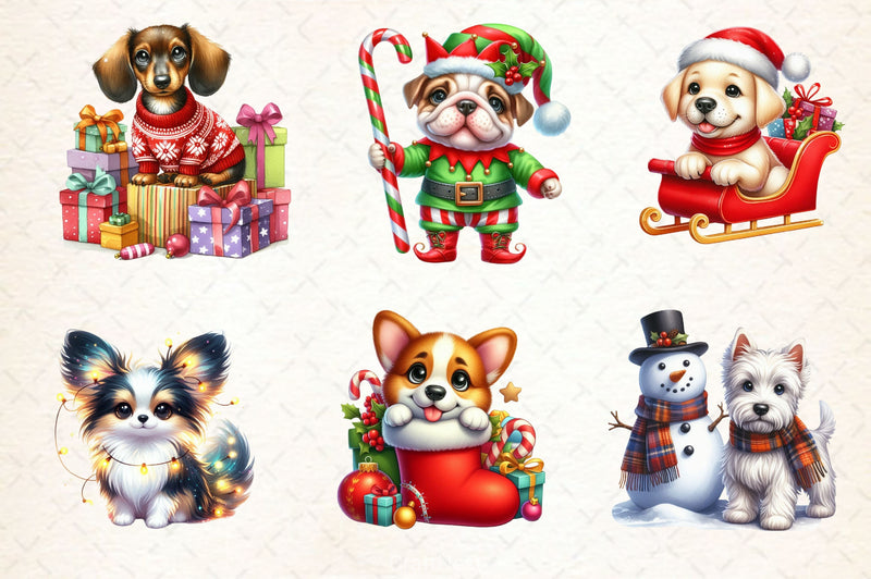 Christmas Dog Clipart Bundle 4 - CraftNest - Digital Crafting and Art