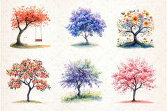 Pastel Spring Trees Clipart Bundle 4 - CraftNest - Digital Crafting and Art