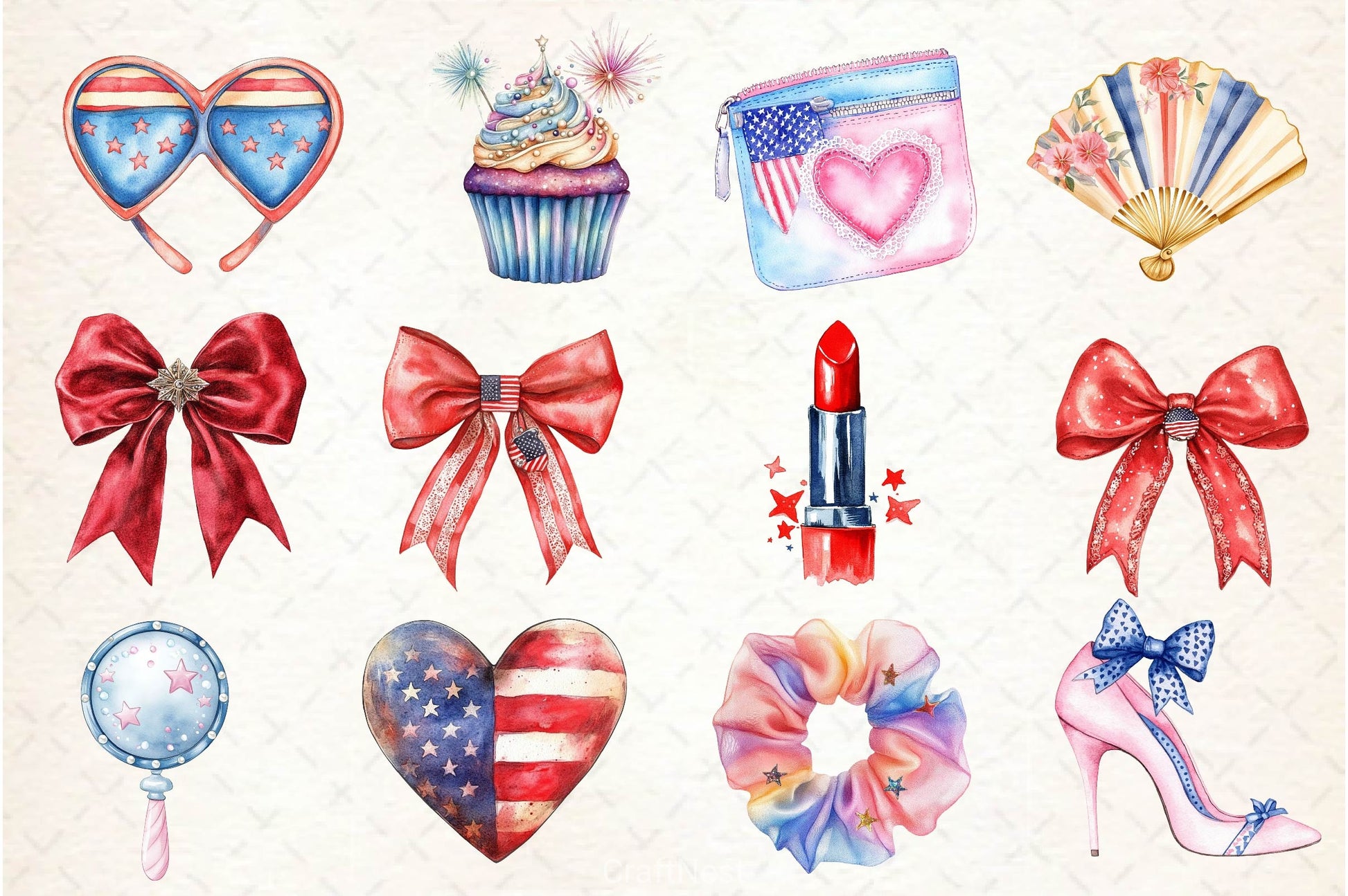 Coquette 4th Of July Clipart Bundle - CraftNest - Digital Crafting and Art
