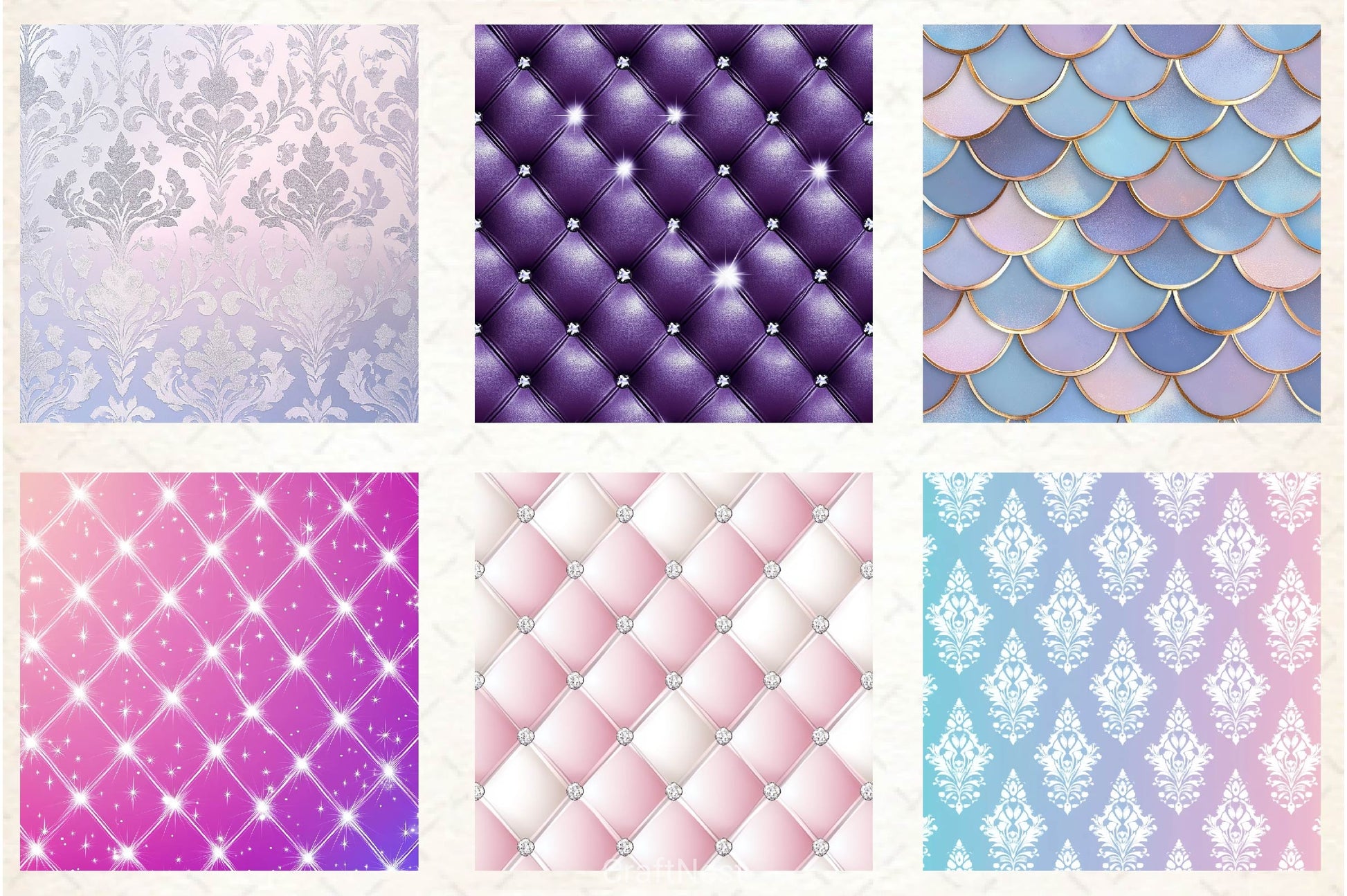 Mermaid Glam Digital Paper - CraftNest - Digital Crafting and Art