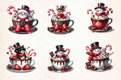 Christmas Hot Cocoa Cup Clipart Bundle - CraftNest - Digital Crafting and Art