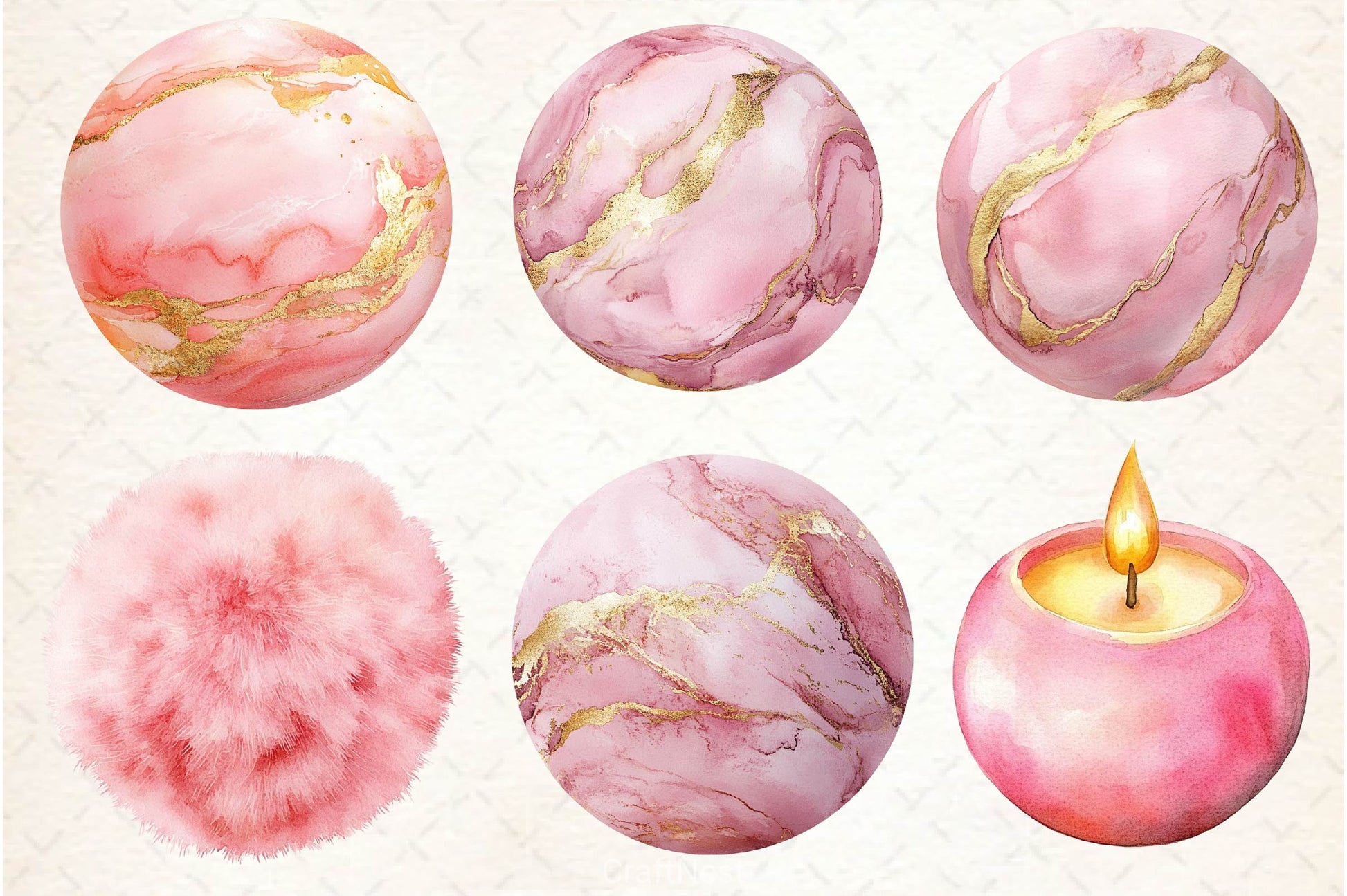 Soft Girly Round Shapes Clipart Bundle 2 - CraftNest - Digital Crafting and Art