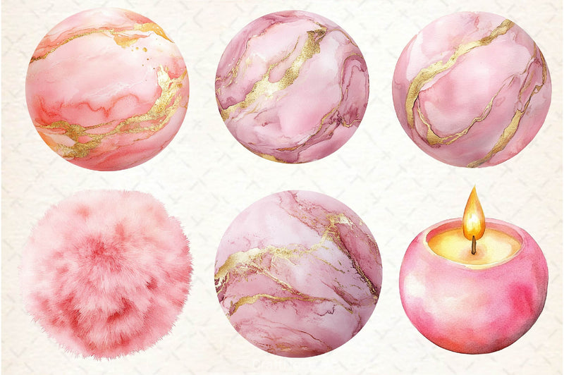 Soft Girly Round Shapes Clipart Bundle 2 - CraftNest - Digital Crafting and Art