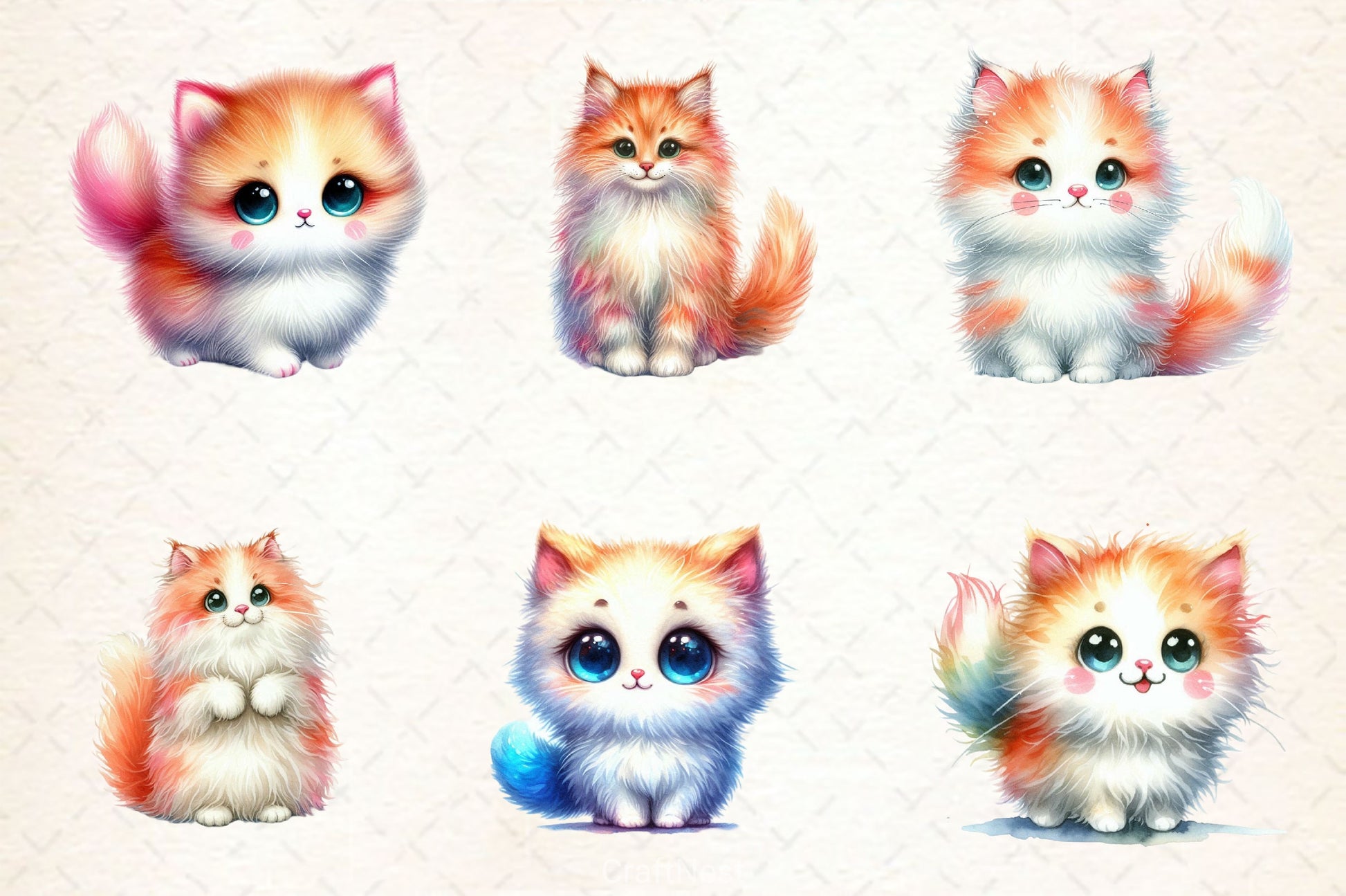Cute Cat Clipart Bundle 3 - CraftNest - Digital Crafting and Art