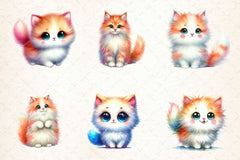 Cute Cat Clipart Bundle 3 - CraftNest - Digital Crafting and Art