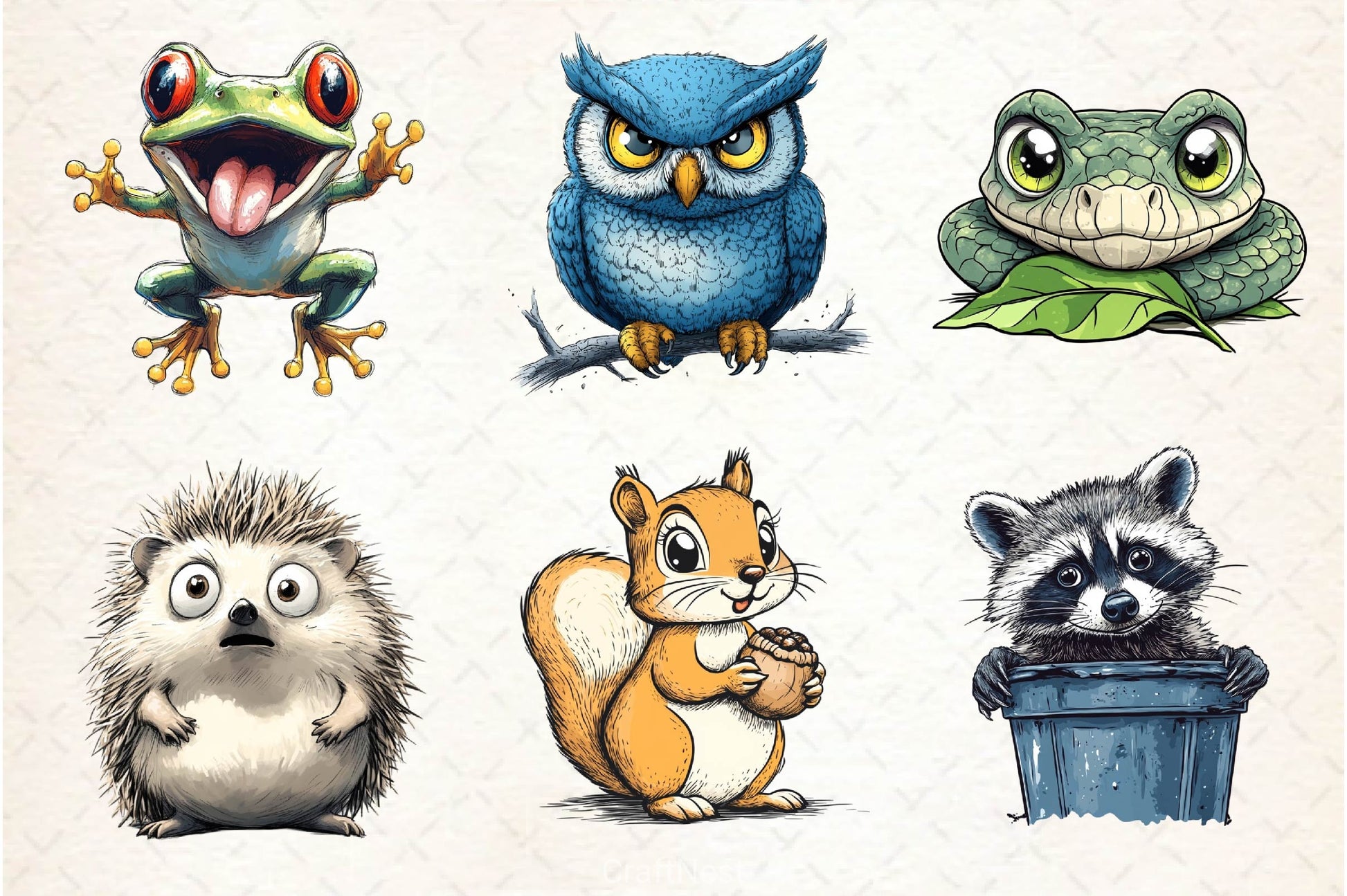 Funny Animals Clipart Bundle 4 - CraftNest - Digital Crafting and Art