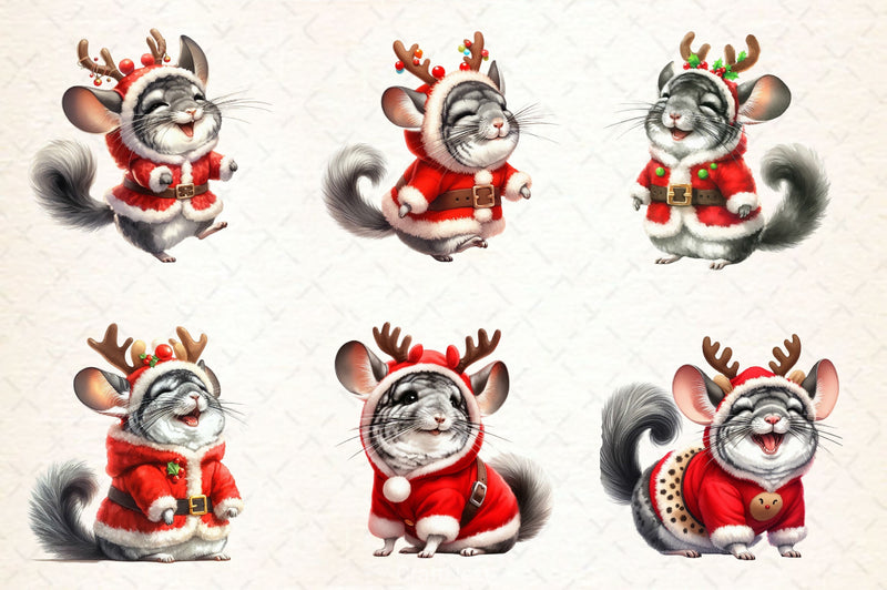 Christmas Chinchilla Clipart Bundle - CraftNest - Digital Crafting and Art