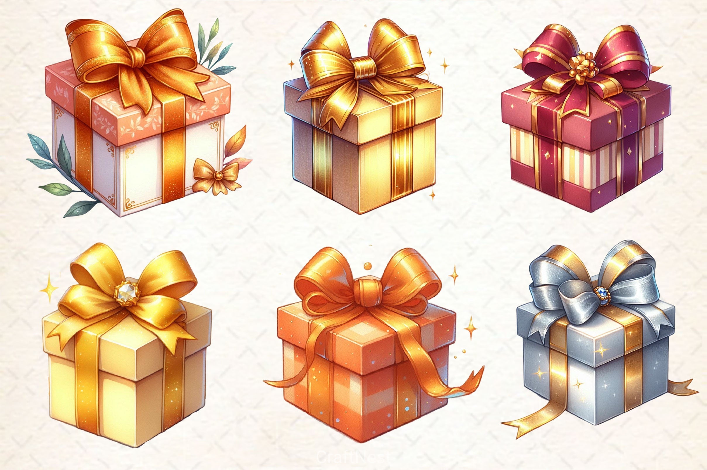 Christmas Gift Box Present Gift Clipart Bundle - CraftNest - Digital Crafting and Art