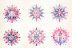 Pink Pastel Snowflake Clipart Bundle - CraftNest - Digital Crafting and Art