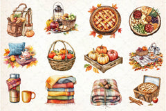 Fall Picnic Clipart Bundle 89 - CraftNest - Digital Crafting and Art