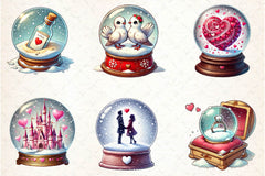 Valentines Day Snow Globe Clipart Bundle - CraftNest - Digital Crafting and Art