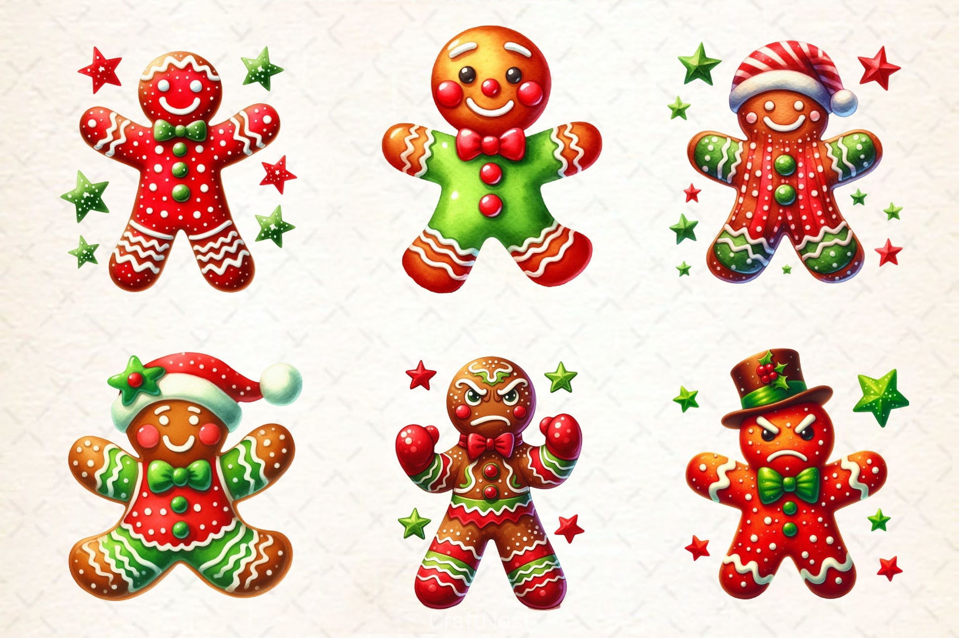 Funny Gingerbread Man Clipart Bundle - CraftNest - Digital Crafting and Art