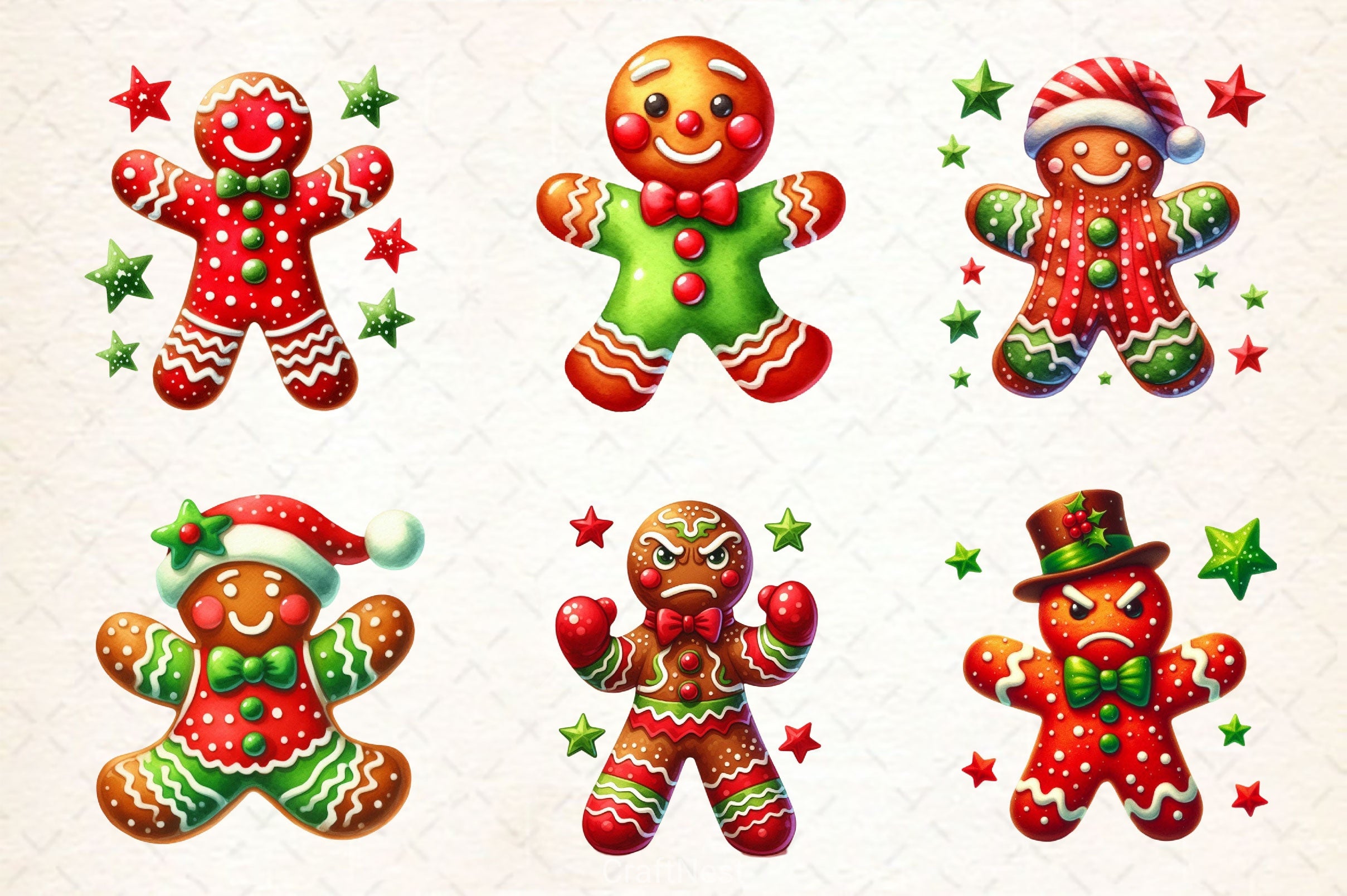 Funny Gingerbread Man Clipart Bundle - CraftNest - Digital Crafting and Art