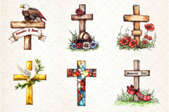 Memorial Day Cross Clipart Bundle 6 - CraftNest - Digital Crafting and Art