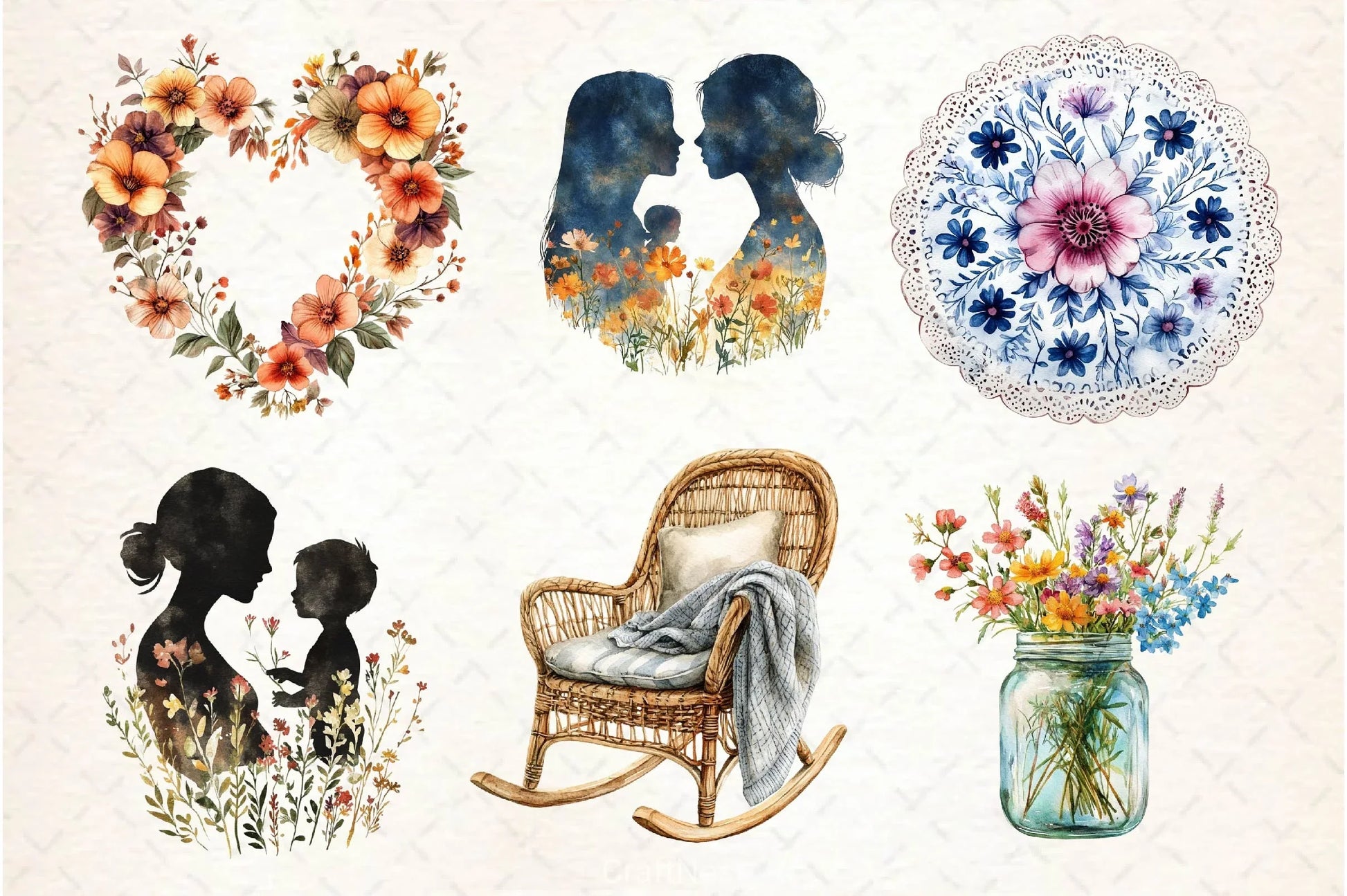 Boho Mothers Day Clipart Bundle 2 - CraftNest - Digital Crafting and Art