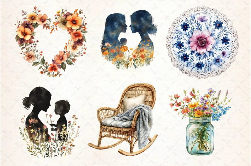 Boho Mothers Day Clipart Bundle 2 - CraftNest - Digital Crafting and Art