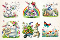 Spring Bunny Garden Clipart Bundle - CraftNest - Digital Crafting and Art