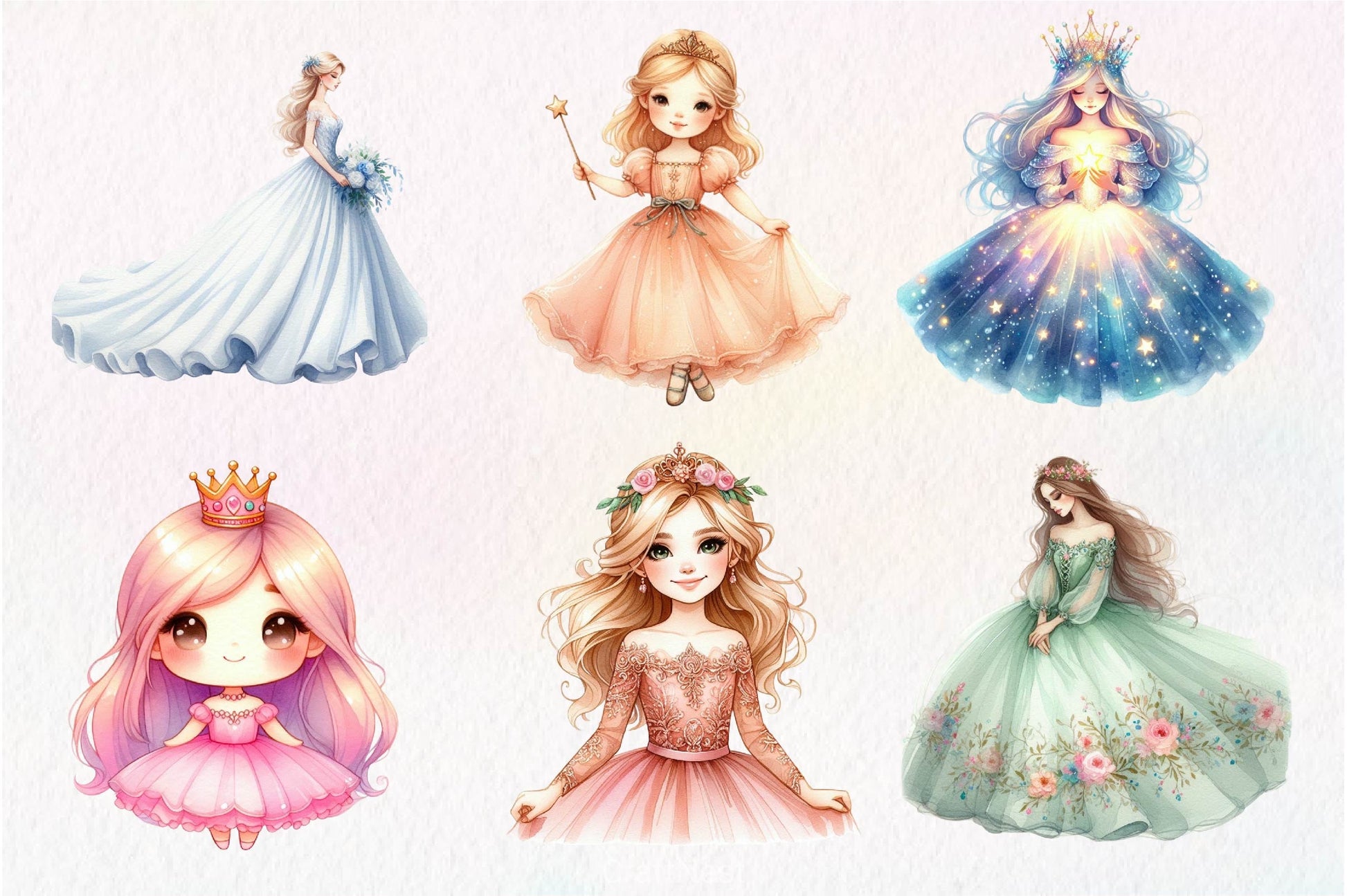 Cute Princess Clipart Bundle - CraftNest - Digital Crafting and Art
