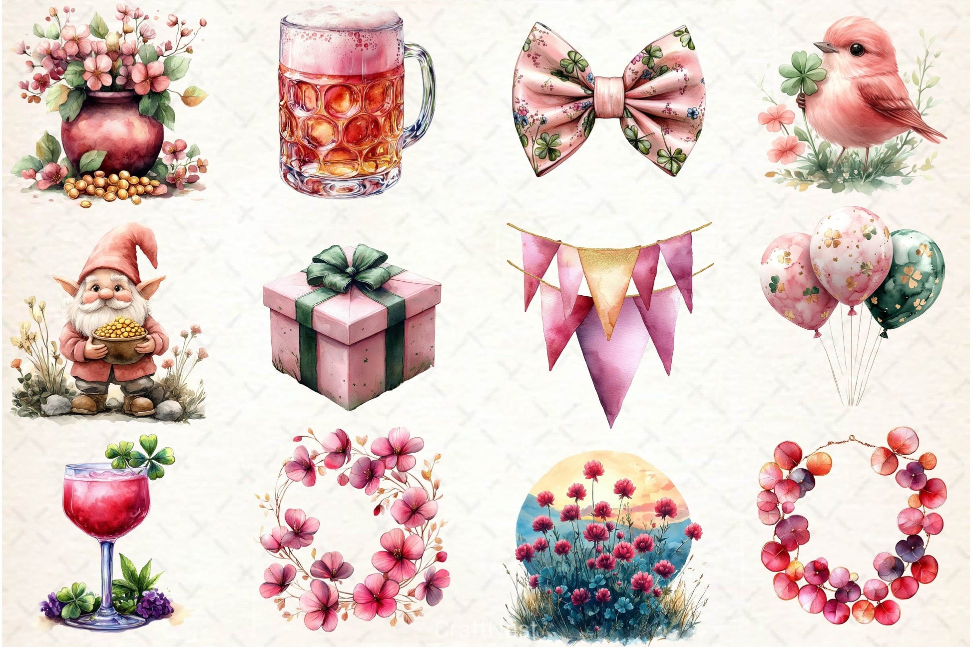 Pink Patricks Day Clipart Bundle - CraftNest - Digital Crafting and Art
