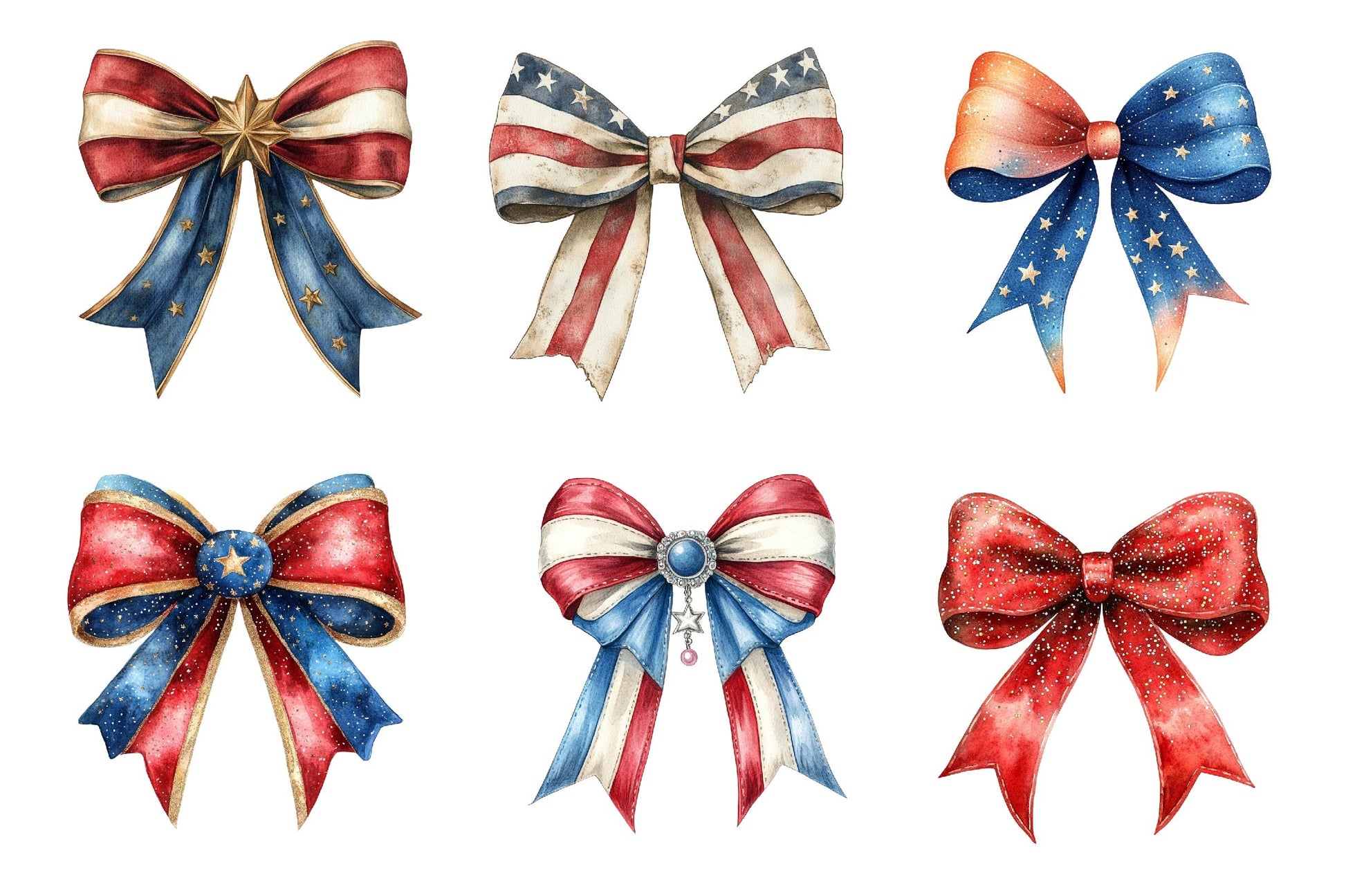4th Of July Bow Clipart Bundle 2 - CraftNest - Digital Crafting and Art