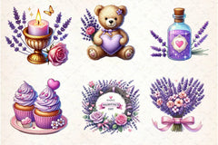 Lavender Valentine Clipart Bundle 2 - CraftNest - Digital Crafting and Art