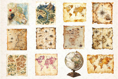 Old Maps Designs Clipart Bundle 2 - CraftNest - Digital Crafting and Art