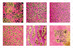 Pink And Gold Leopard Digital Paper - CraftNest - Digital Crafting and Art