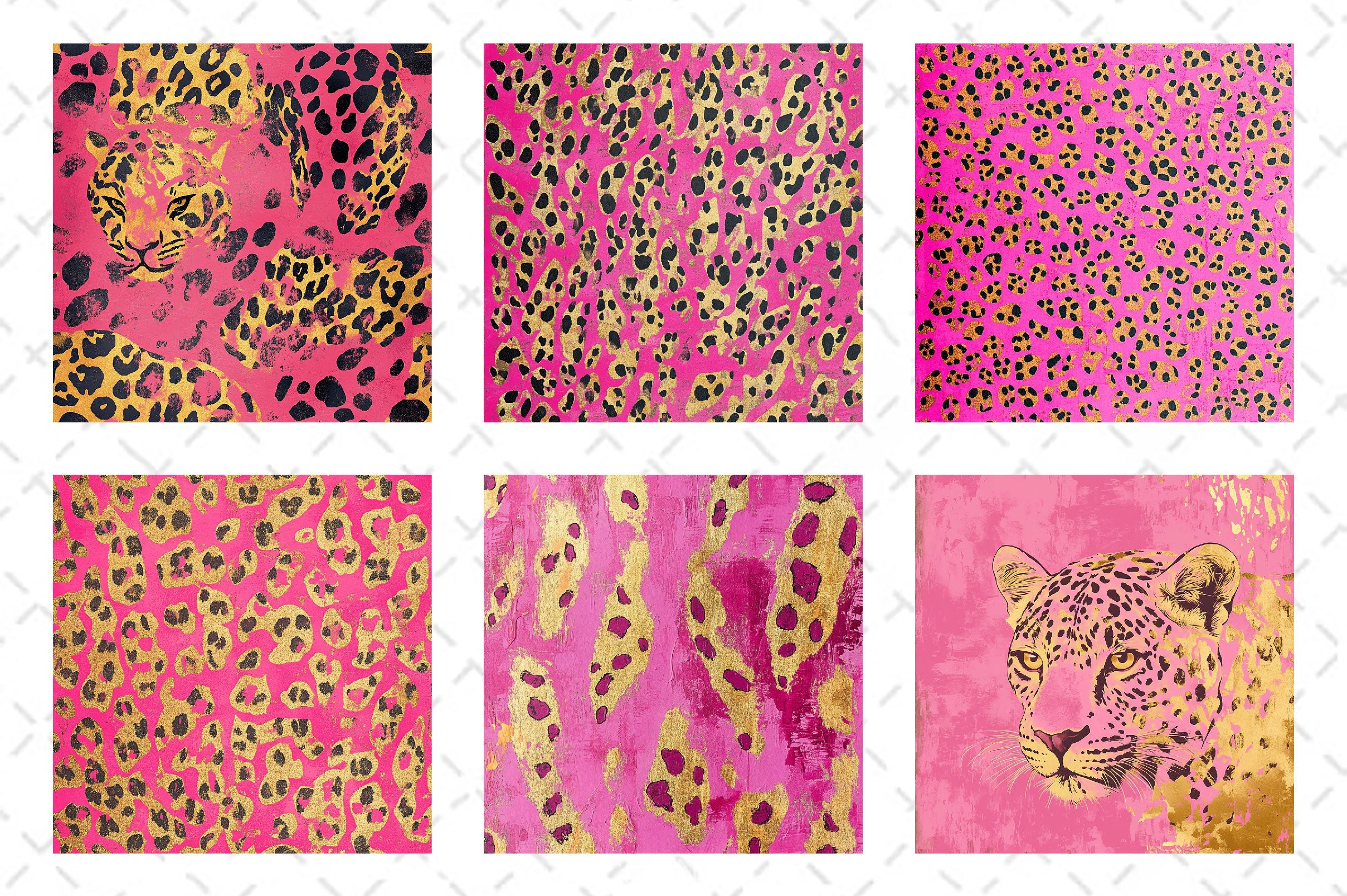 Pink And Gold Leopard Digital Paper - CraftNest - Digital Crafting and Art