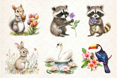 Vibrant Flowers Animals Clipart Bundle 2 - CraftNest - Digital Crafting and Art