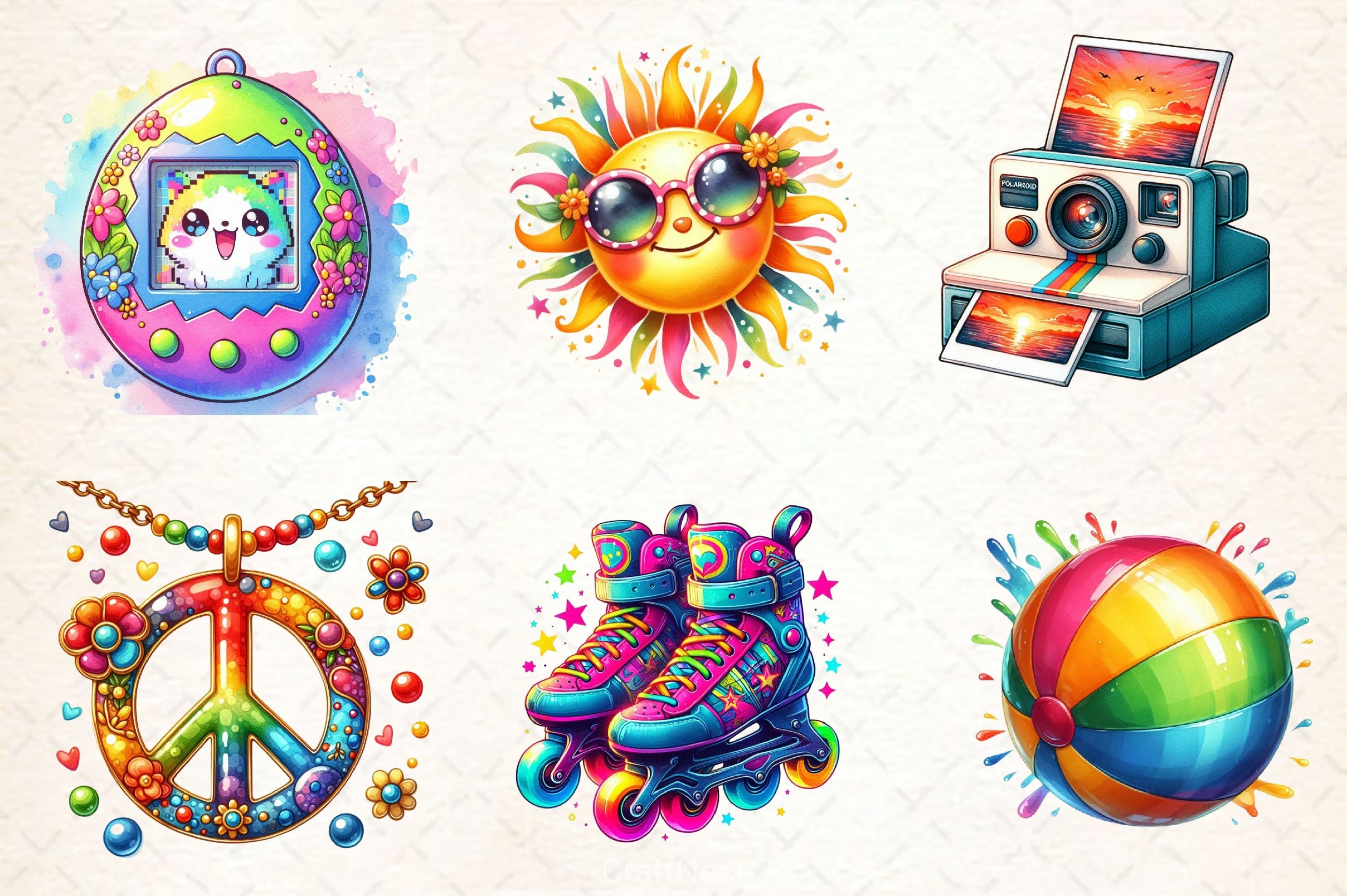 Nostalgic 90s Clipart Bundle 3 - CraftNest - Digital Crafting and Art