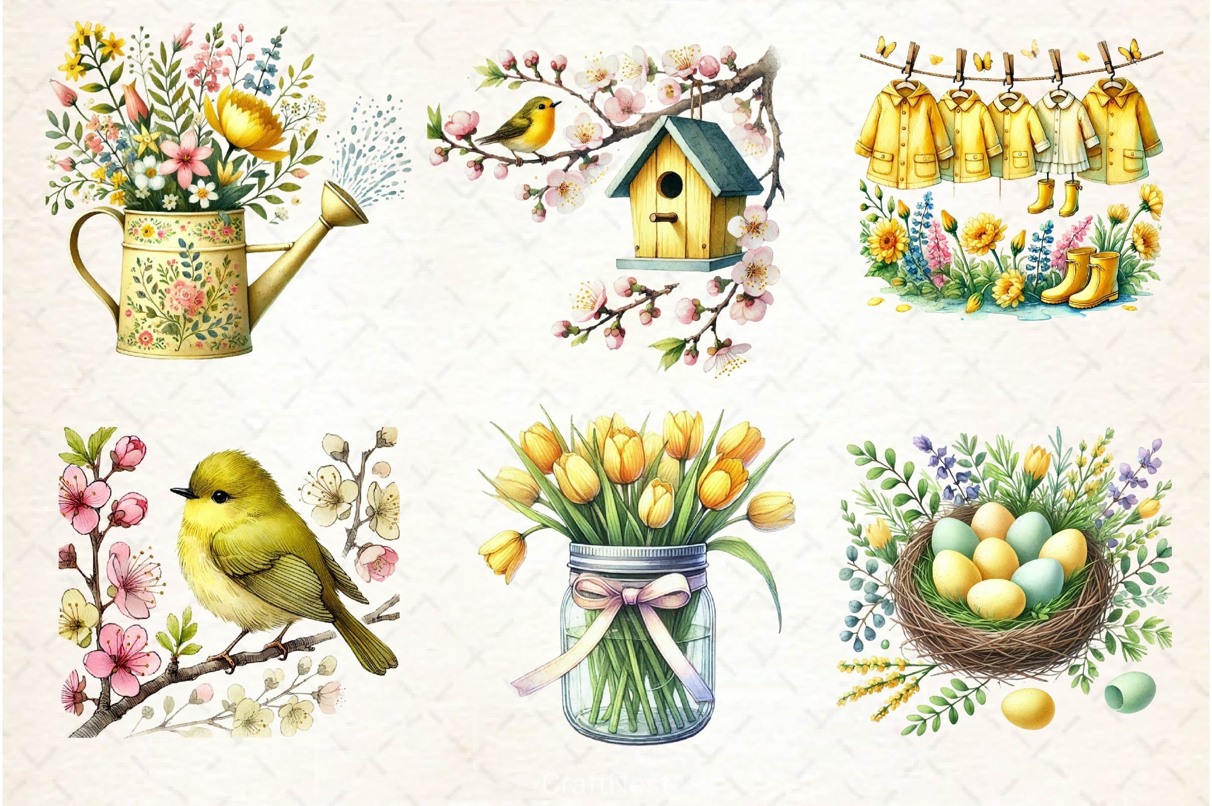 Soft Spring Clipart Bundle 3 - CraftNest - Digital Crafting and Art