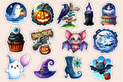 Halloween Stickers Sticker Clipart Bundle - CraftNest - Digital Crafting and Art