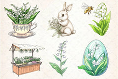 Lily Of The Valley Spring Clipart Bundle 2 - CraftNest - Digital Crafting and Art