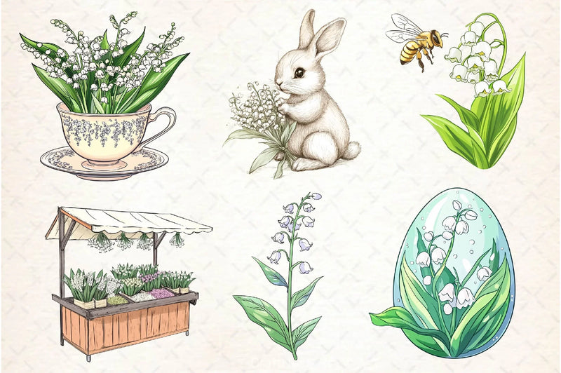 Lily Of The Valley Spring Clipart Bundle 2 - CraftNest - Digital Crafting and Art