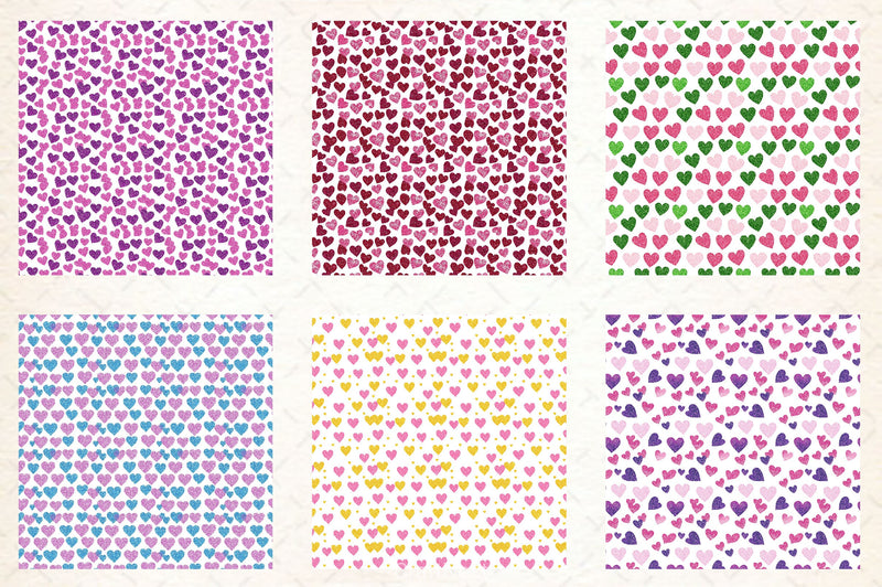 Valentines Day Heart Seamless Pattern Digital Paper - CraftNest - Digital Crafting and Art