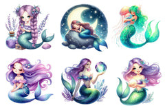 Magical Mermaid Clipart Bundle 2 - CraftNest - Digital Crafting and Art