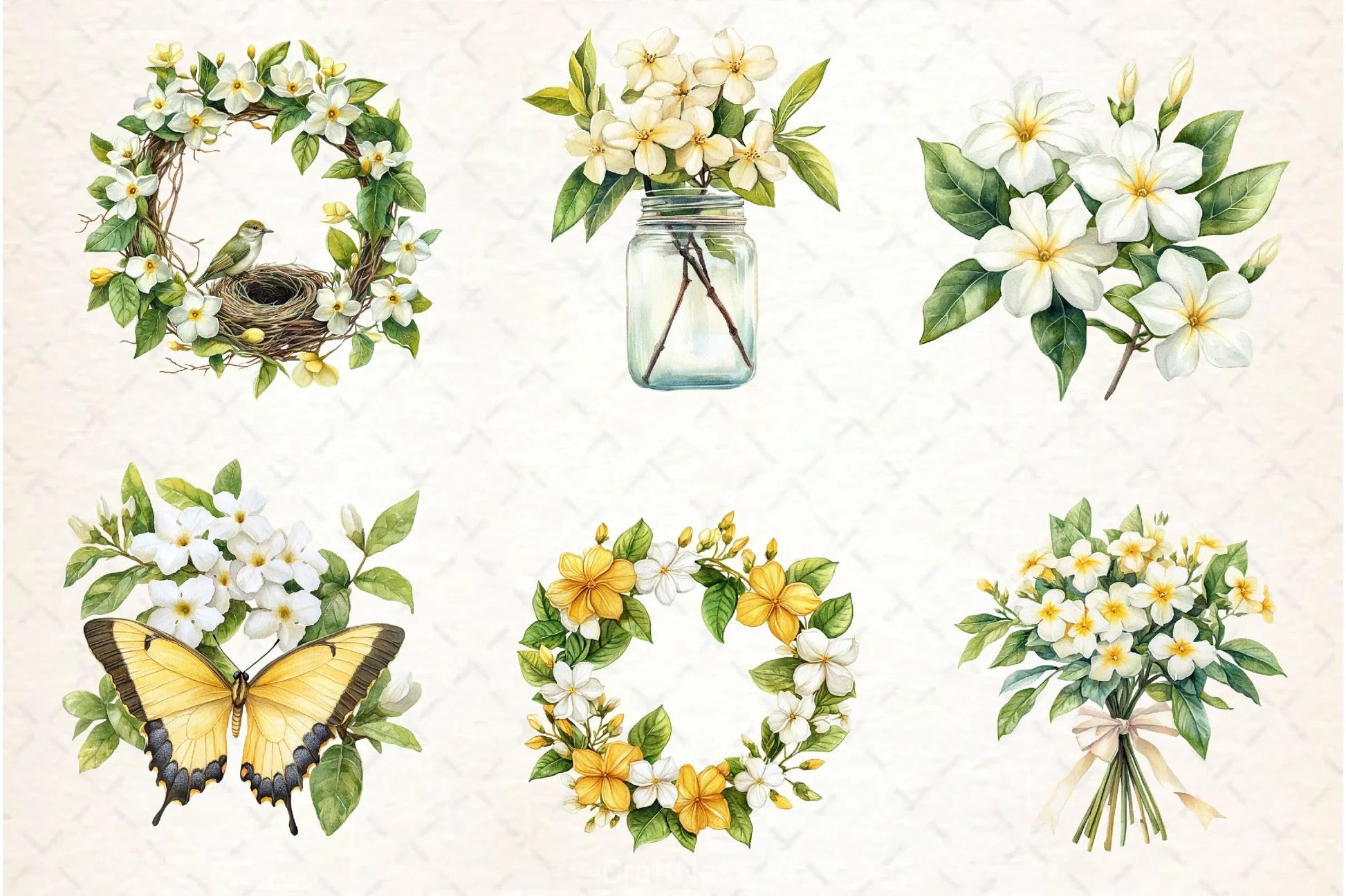 Spring Jasmine Flower Clipart Bundle - CraftNest - Digital Crafting and Art