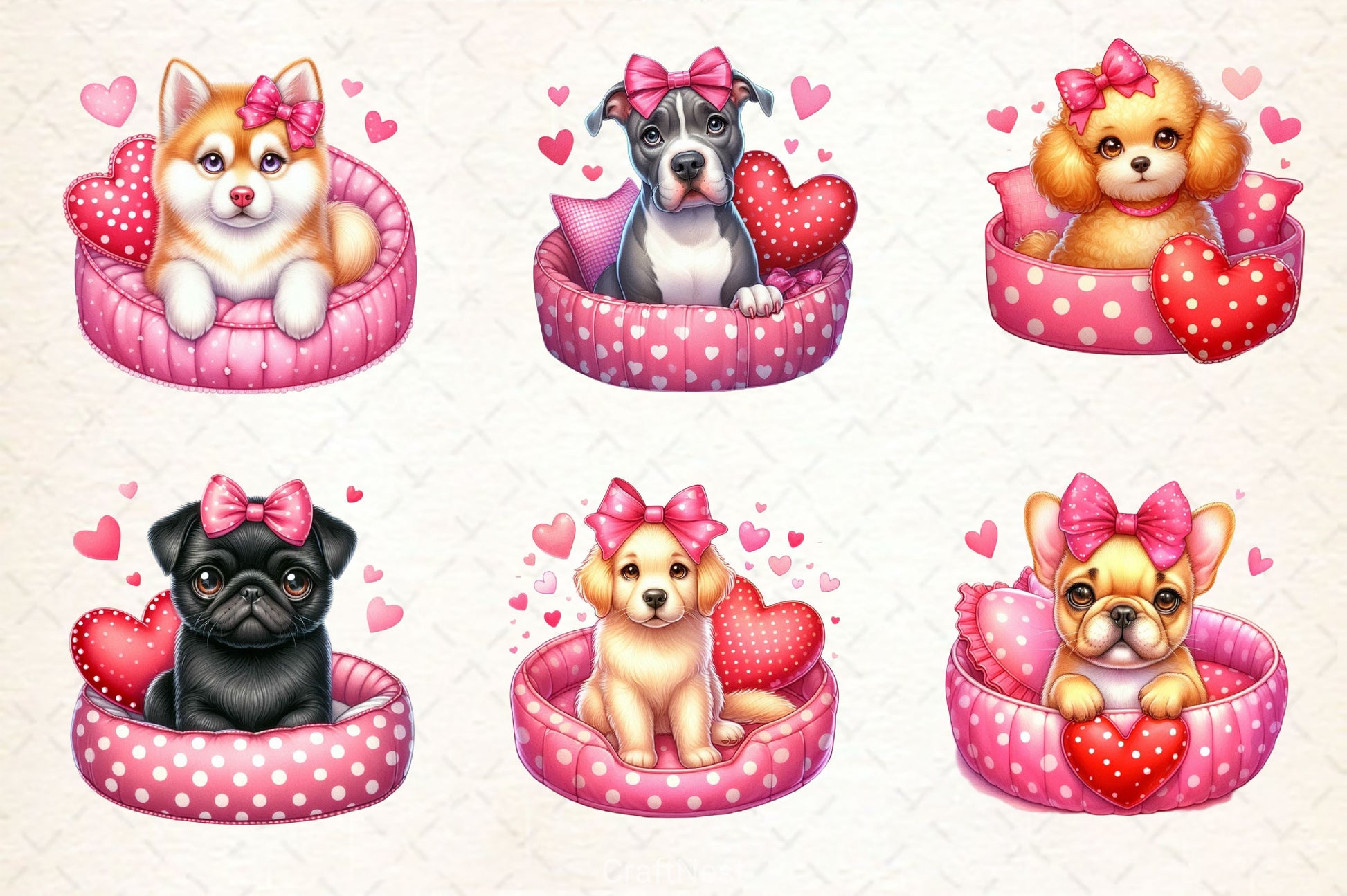 Valentine Dogs Clipart Bundle - CraftNest - Digital Crafting and Art