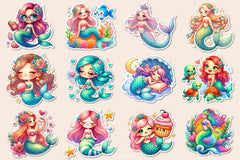 Kawaii Mermaid Clipart Bundle - CraftNest - Digital Crafting and Art
