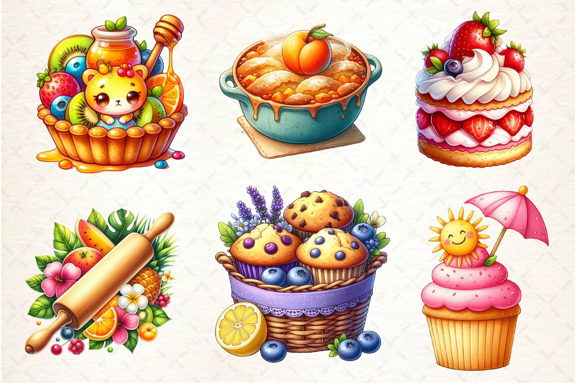 Summer Baking Clipart Bundle - CraftNest - Digital Crafting and Art