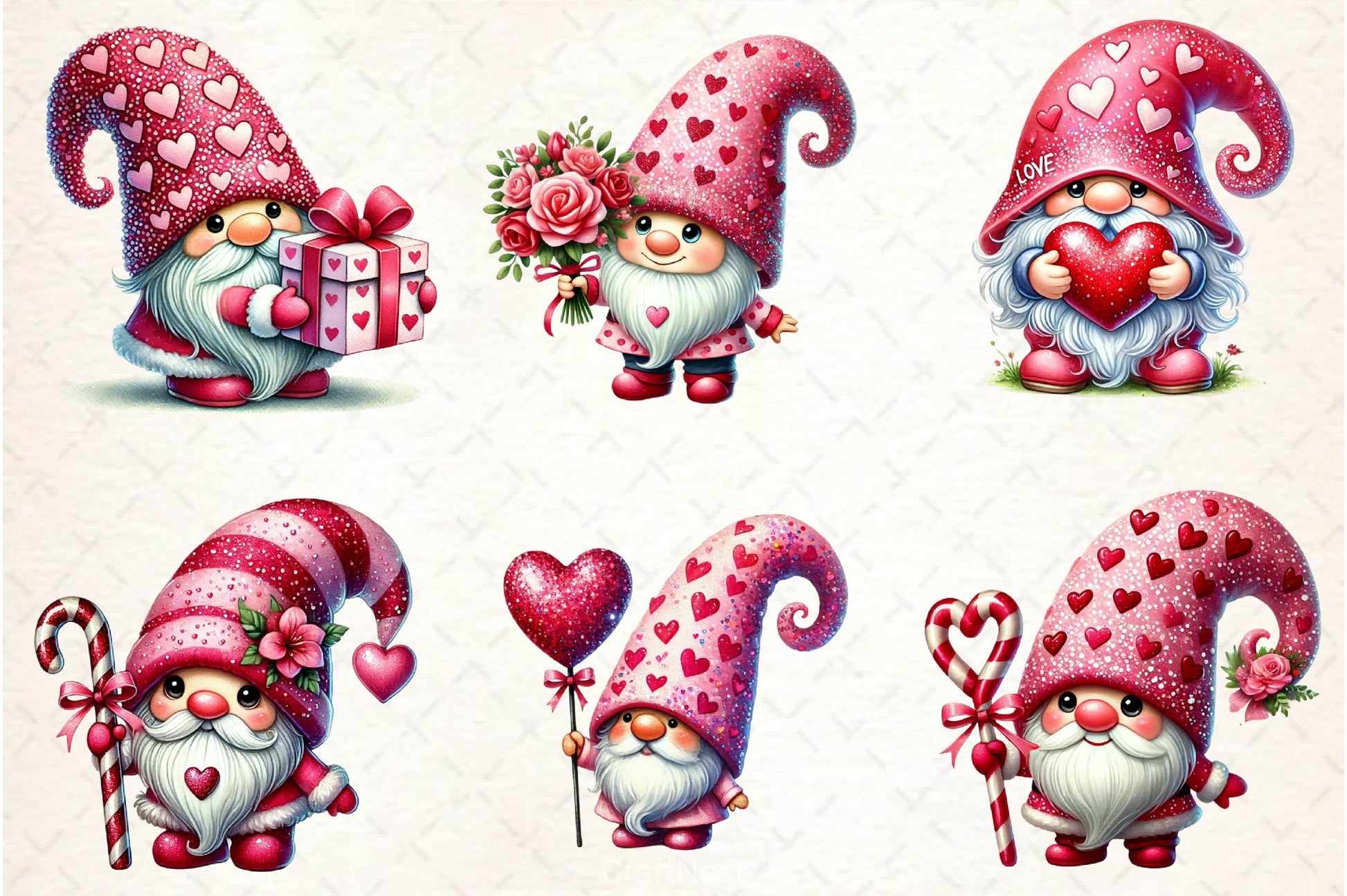 Valentine Gnome Clipart Bundle 5 - CraftNest - Digital Crafting and Art